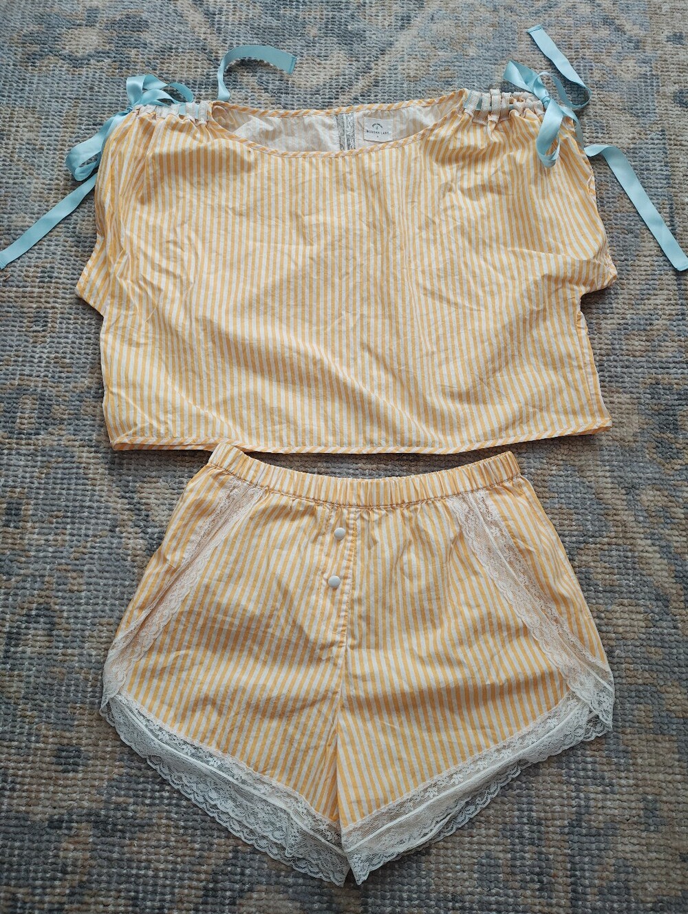 Morgan Lane Striped Pajama Set NWOT